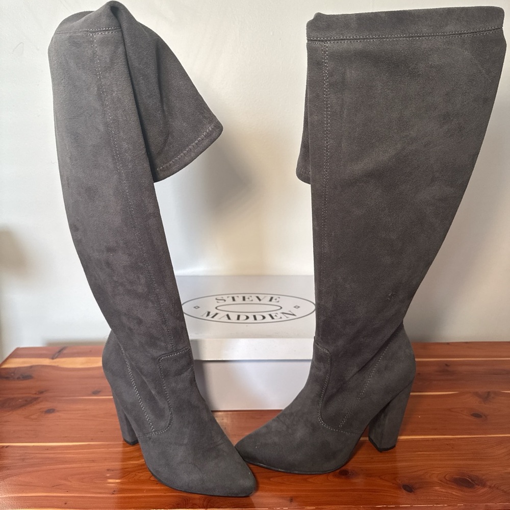 Steve Madden Charcoal Over the Knee Boots